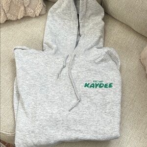 Gildan Gray Hoodie with Green Logo Kappa Delta